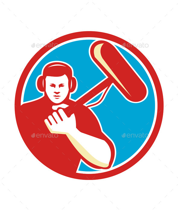 Soundman Miicrophone Pole Circle Retro - People Characters