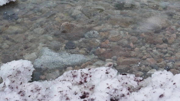 Winter Beach With Snow And Ice In  Baltic Sea