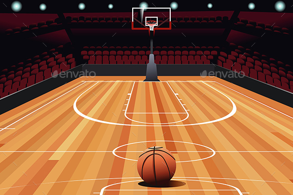 Basketball on Floor - Sports/Activity Conceptual