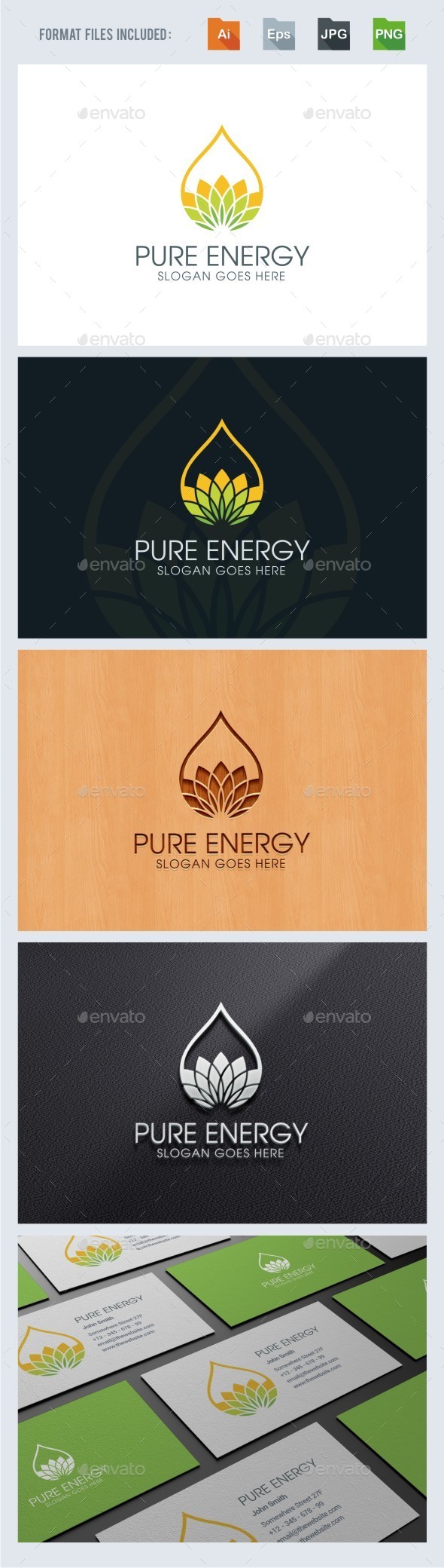 Pure - Eco Energy Logo Template - Nature Logo Templates