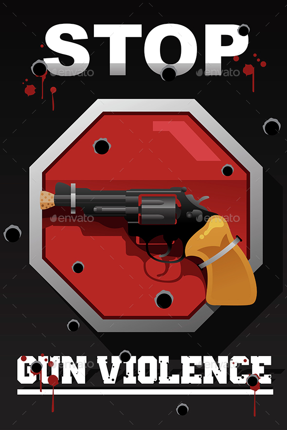 Stop Gun Violence Poster - Backgrounds Decorative