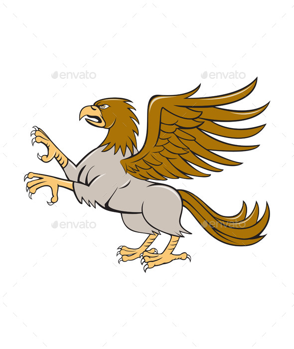 Hippogriff Prancing Side Isolated Cartoon - Animals Characters