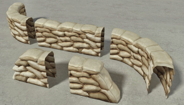 Sandbags Wall Construction - 3Docean 15101046