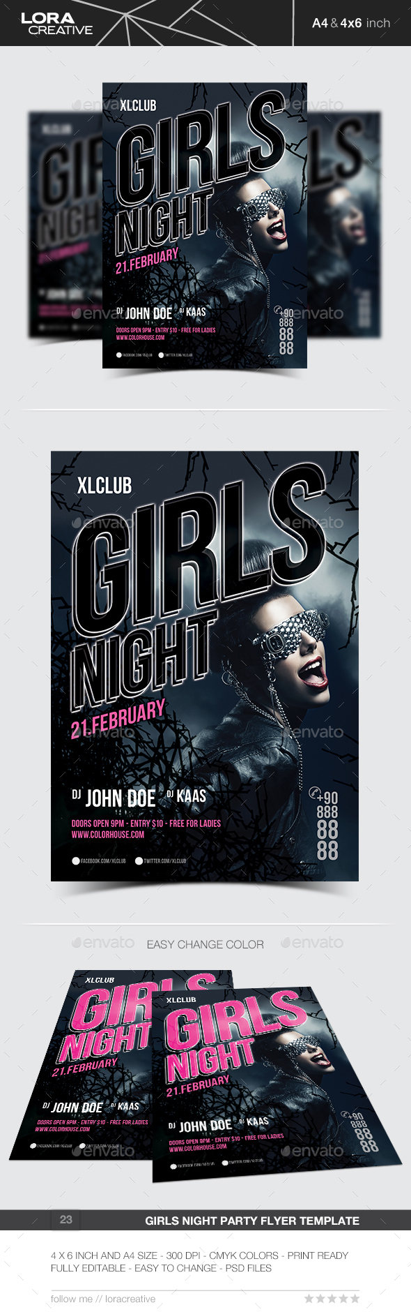 Girls Night Party Flyer / Poster - 23 - Clubs & Parties Events