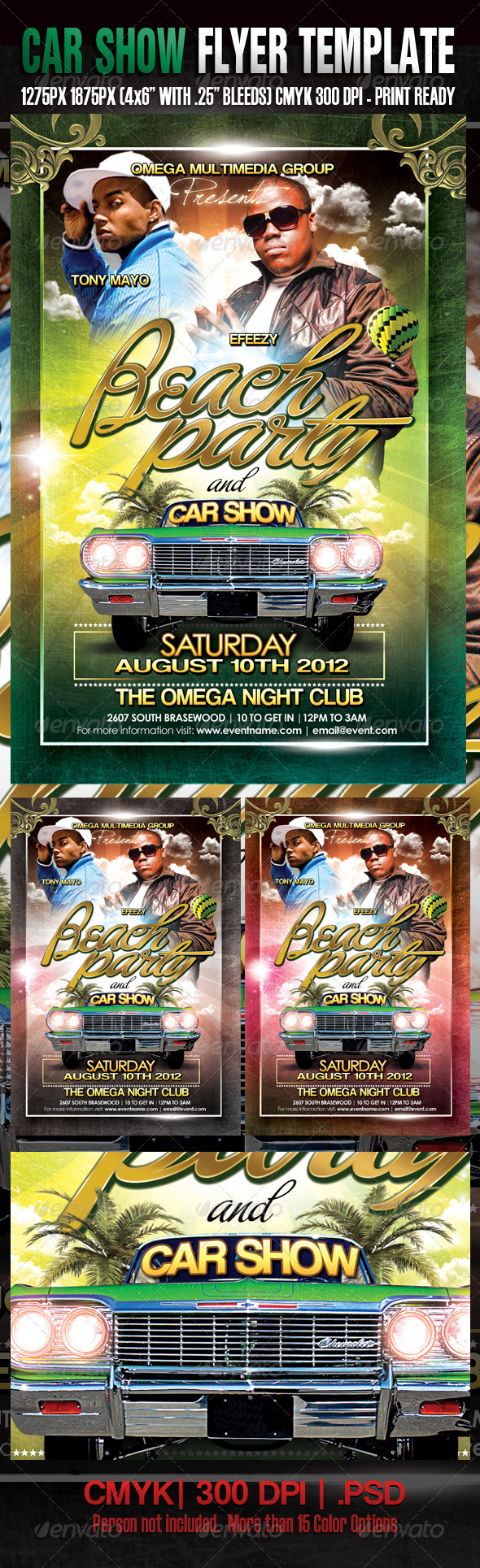 Beach Party and Car Show Template - Clubs & Parties Events