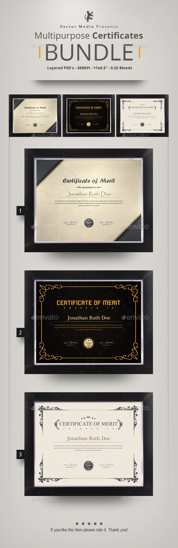 Multipurpose Certificates - Bundle - Certificates Stationery