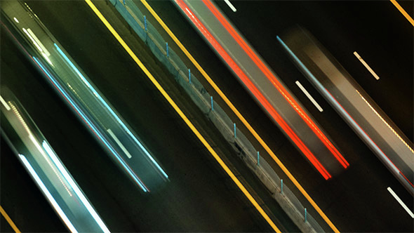 Night Road in the Big City with Cars alt