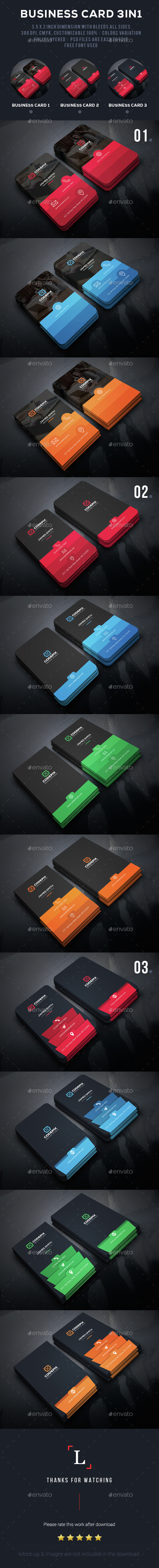Color Shade Business Card Bundle - Business Cards Print Templates