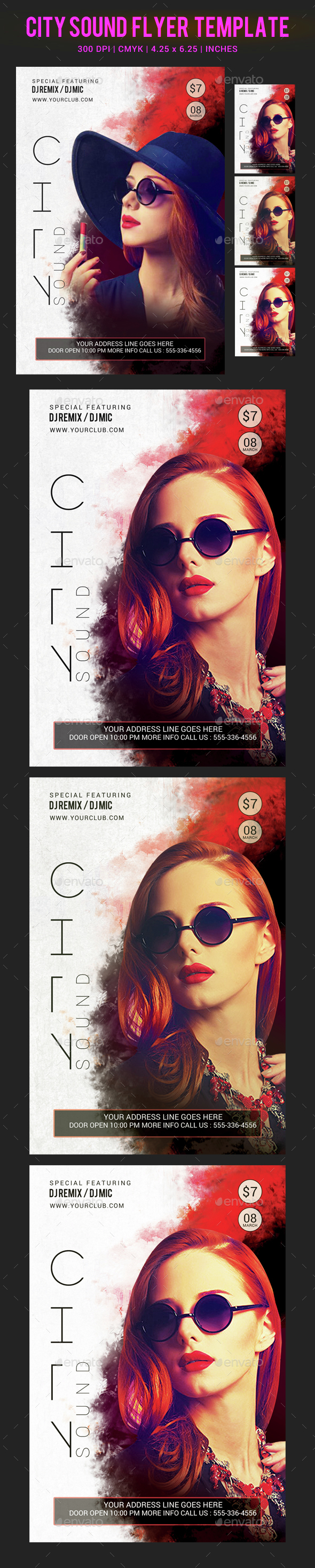 City Sound Party Flyer Template - Clubs & Parties Events