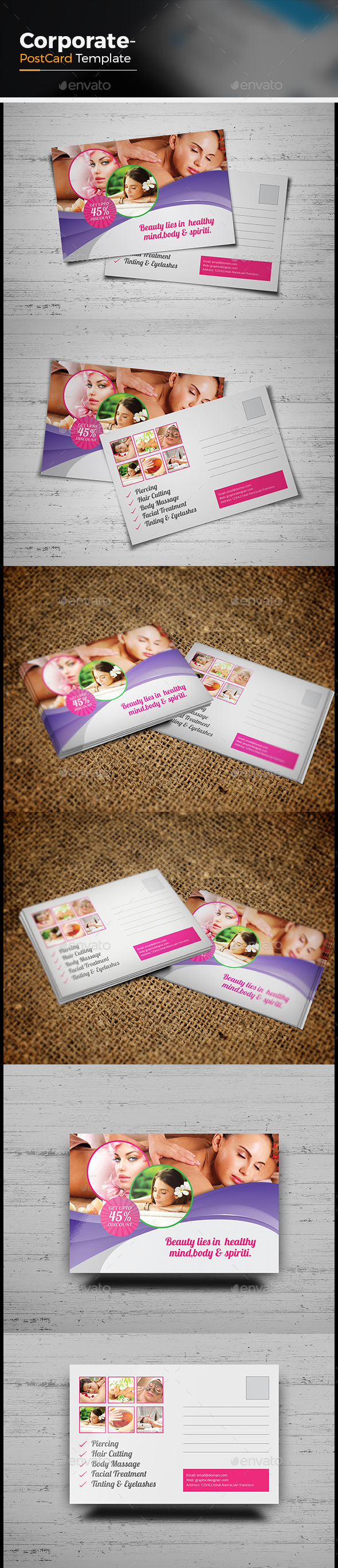 Beauty & Spa Postcard Template - Cards & Invites Print Templates