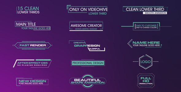 Clean Lower Thirds - VideoHive 14064611