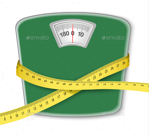 Weight Scale With a Measuring Tape Concept Of Diet - Health/Medicine Conceptual