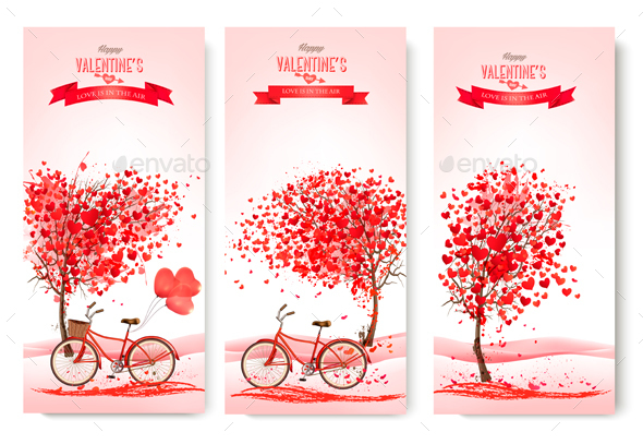 Three Valentines Day Banners - Valentines Seasons/Holidays