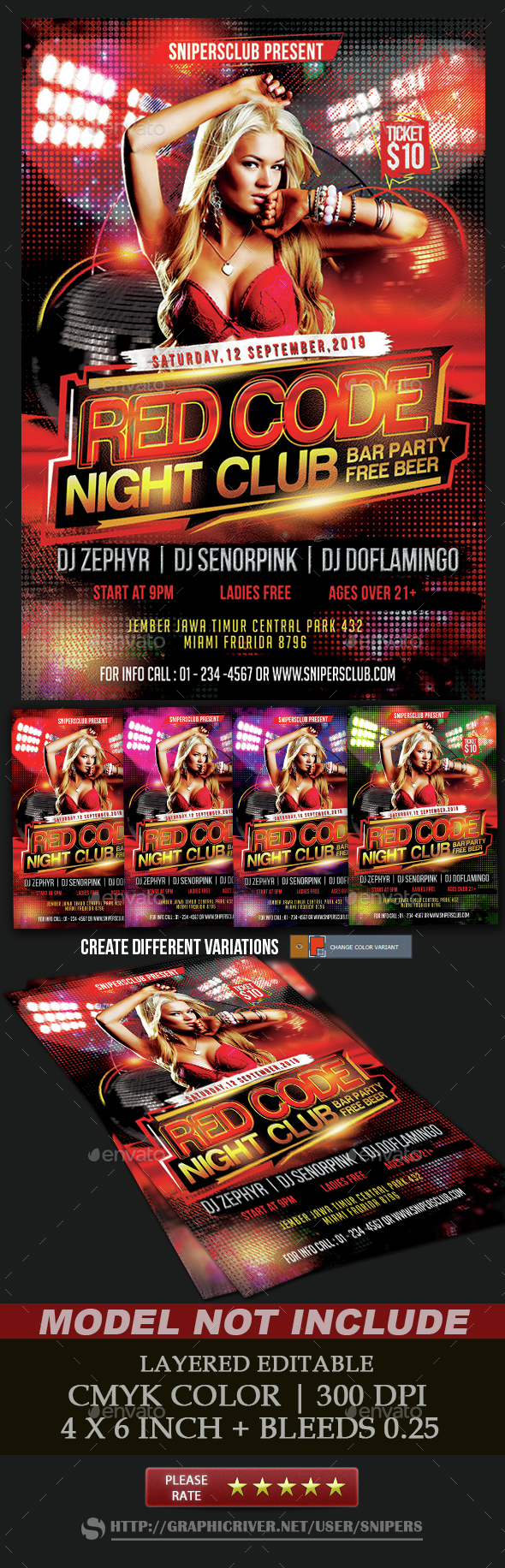 Red Code Night Club - Events Flyers