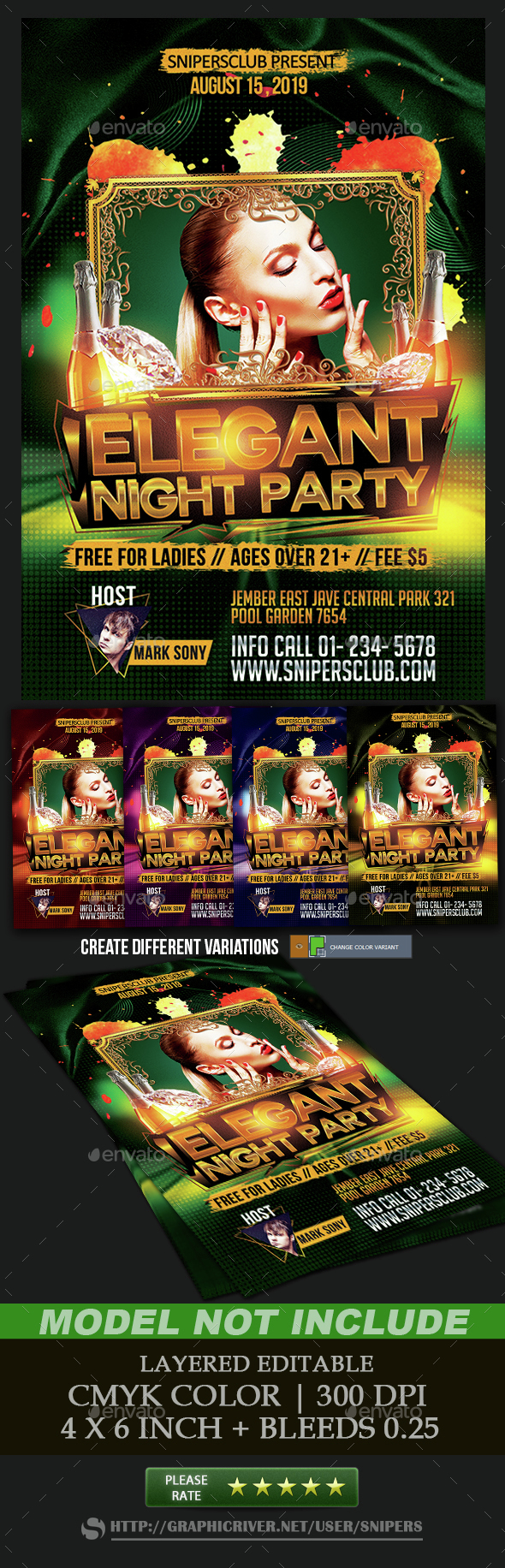 Elegant Night Party - Events Flyers