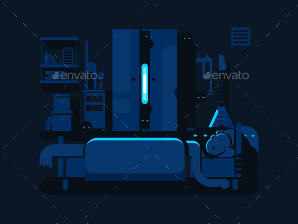 Bedroom Mystic Flat Design - Miscellaneous Vectors
