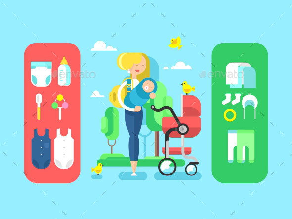 Baby and Mother Accessories - People Characters