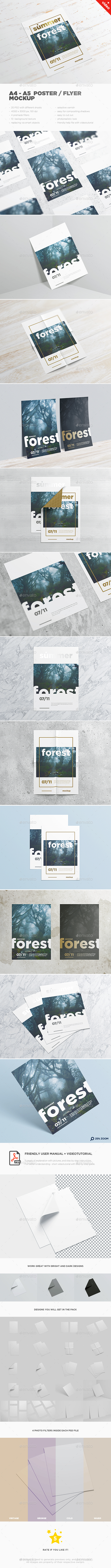 A4 - A5 Poster / Flyer-MockUp - Posters Print
