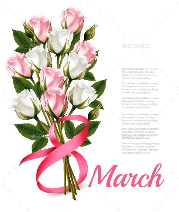 8th March with Red Roses International Womens Day - Miscellaneous Seasons/Holidays