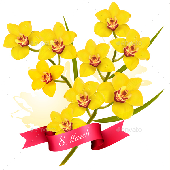8th March Holiday Yellow Flowers Background - Miscellaneous Seasons/Holidays