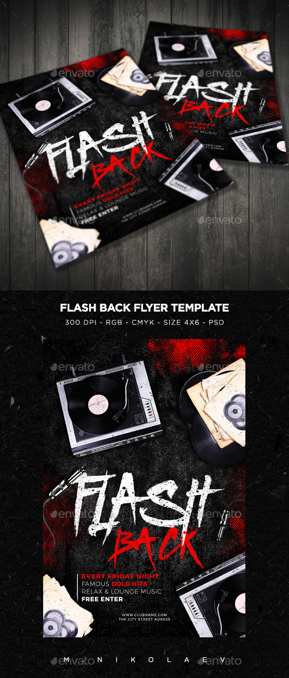 Flash Back Flyer V3 - Clubs & Parties Events