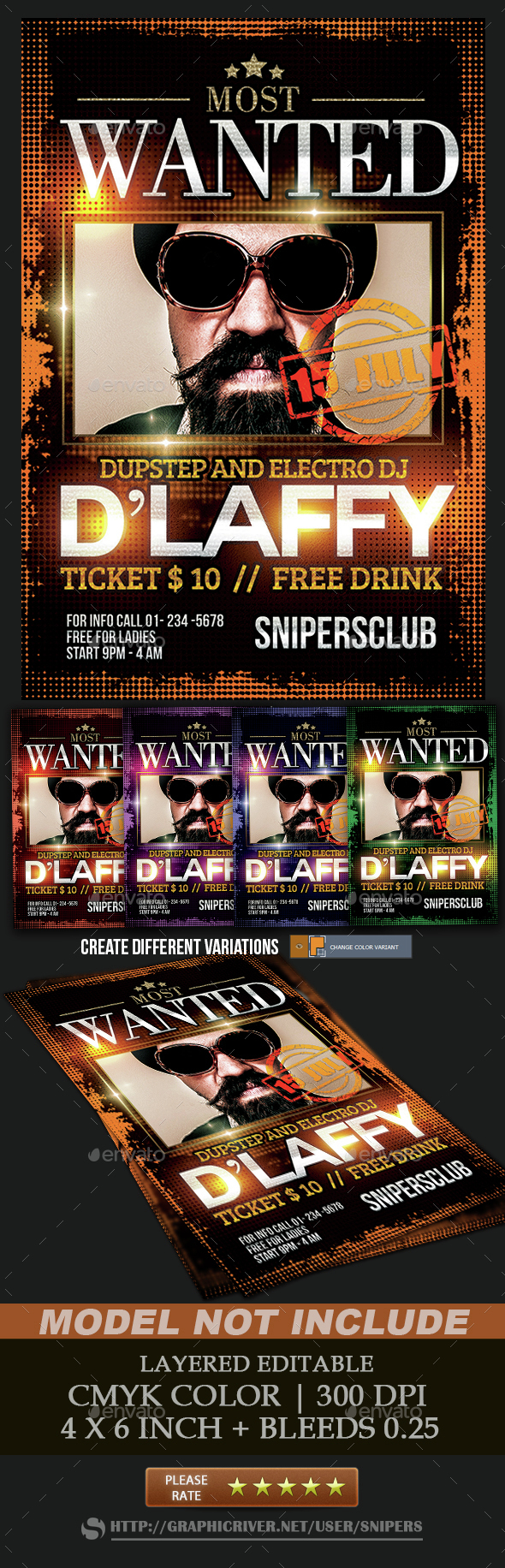 Guest Dj Most Wanted - Events Flyers