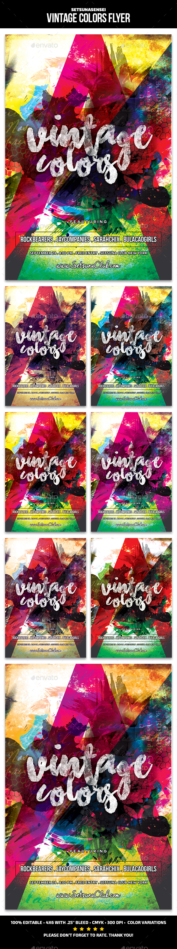 Vintage Colors Flyer - Clubs & Parties Events
