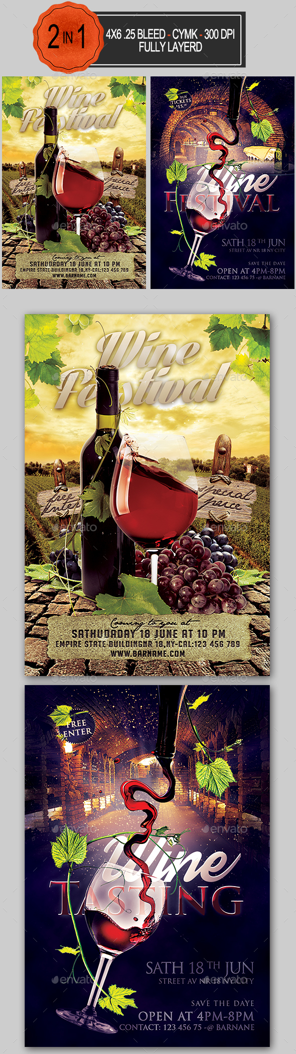 Wine Flyer Bundle - Clubs & Parties Events