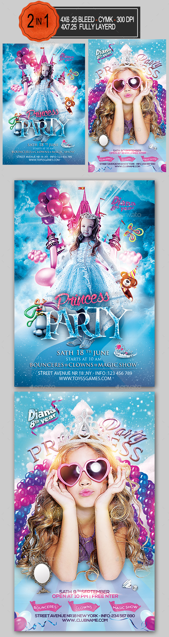Princess Party Flyer Bundle - Clubs & Parties Events