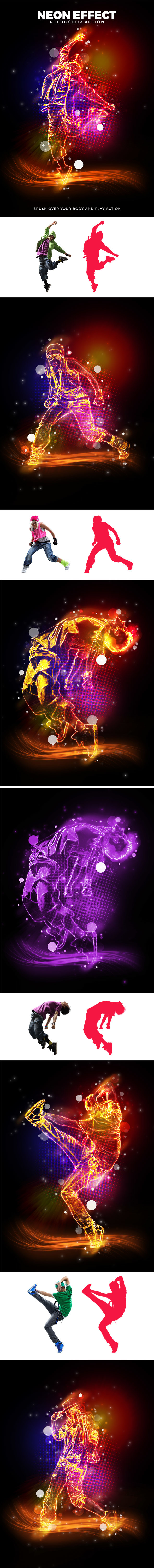 Neon Effect Action - Photo Effects Actions