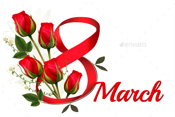 8th March with Red Roses International Women Day - Miscellaneous Seasons/Holidays