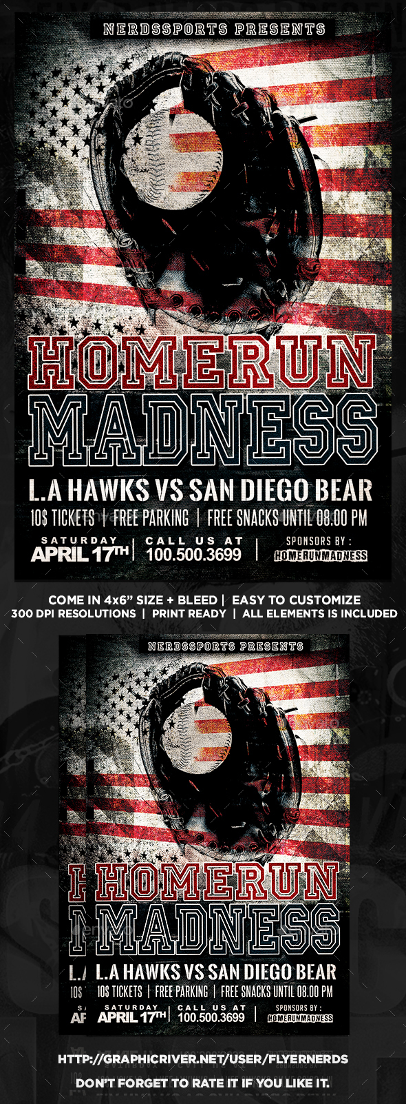Homerun Madness Baseball Sports Flyer - Sports Events