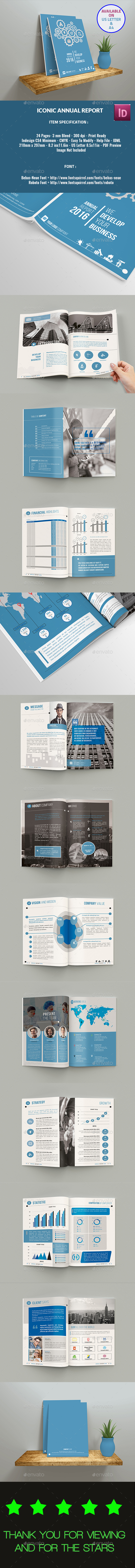 Iconic Annual Report - Brochures Print Templates