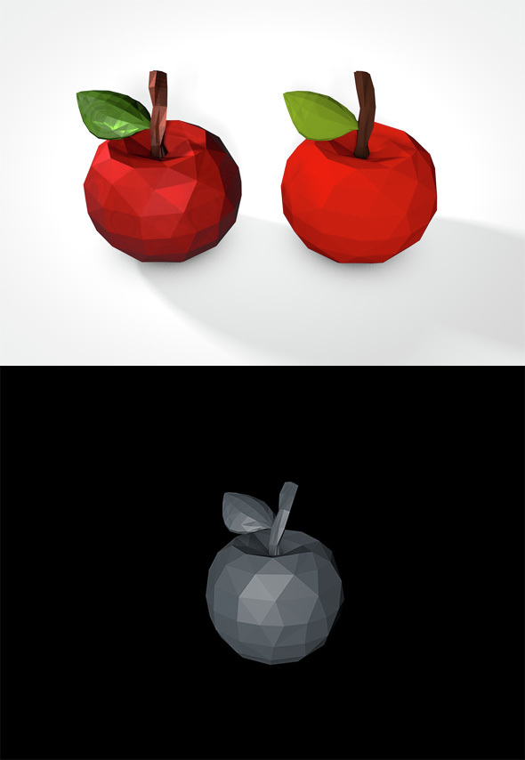 Low Poly Apple - 3Docean 15123147