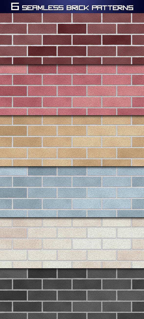 Seamless Brick Wall Patterns - Textures / Fills / Patterns Photoshop