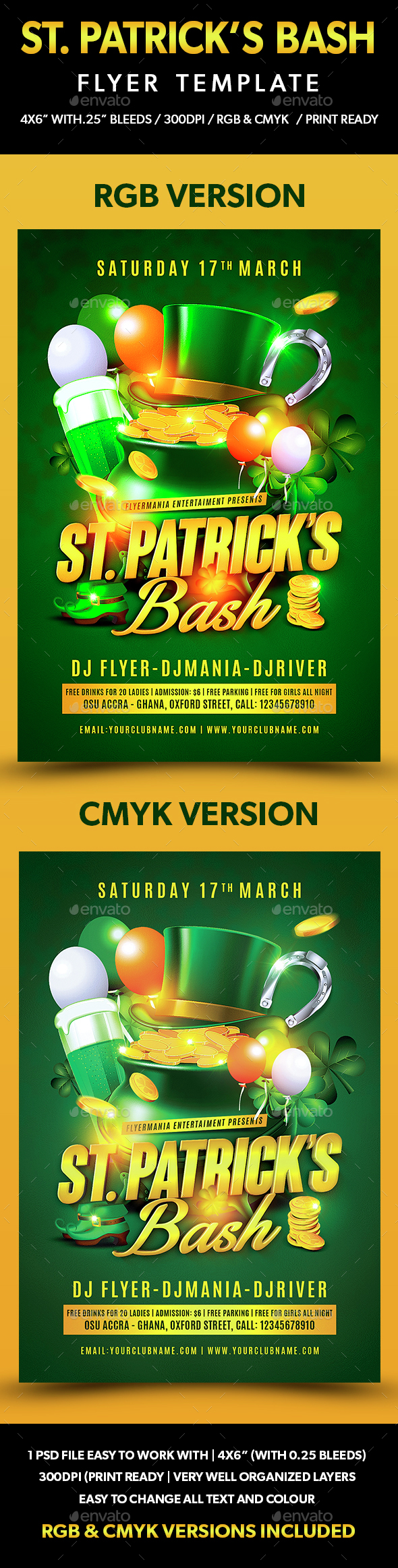 St. Patrick's Bash Flyer Template - Flyers Print Templates