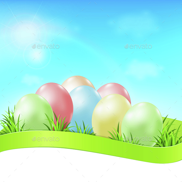Easter Card with Eggs - Miscellaneous Seasons/Holidays