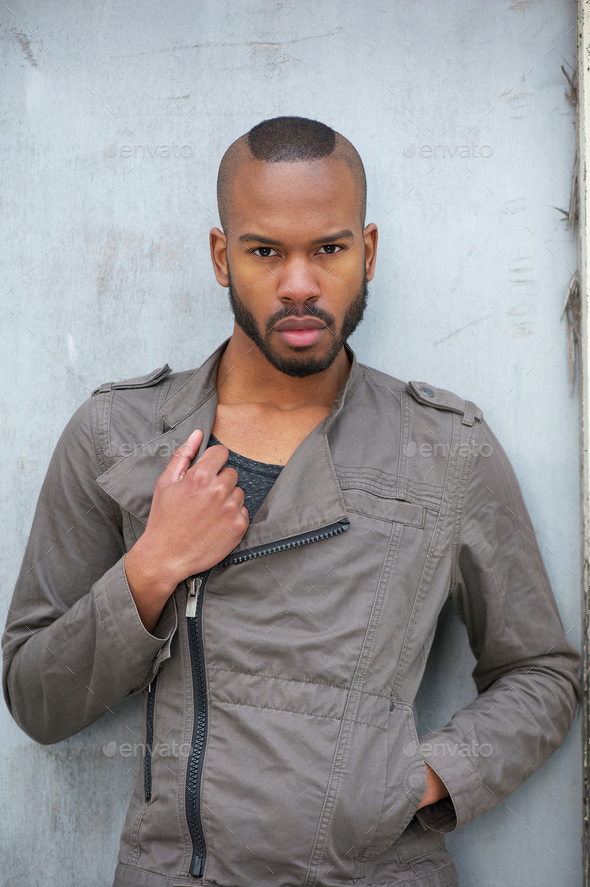 African american fashion model posing outdoors Stock Photo by ...