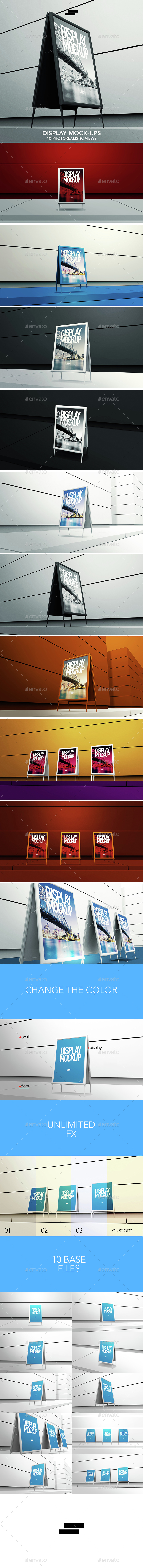 3D Display / Banner Outdoor Mock-ups - Posters Print