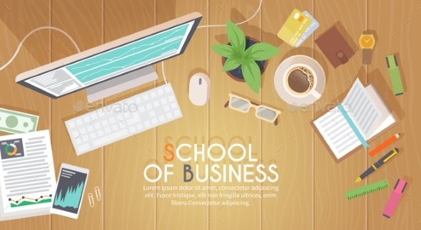 Workplace. Vector Illustration - Concepts Business