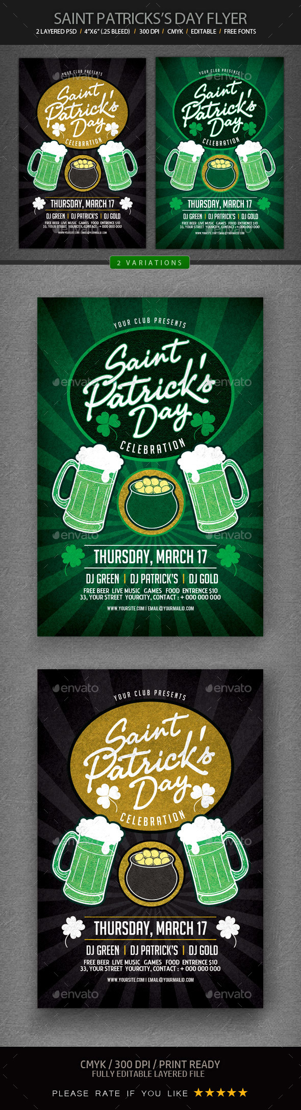 St. Patrick's Day Flyer - Holidays Events