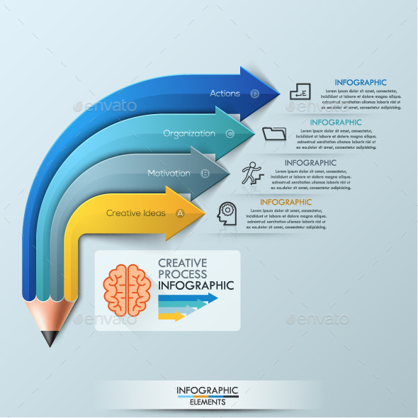 Modern Infographic Pencil Concept - Infographics