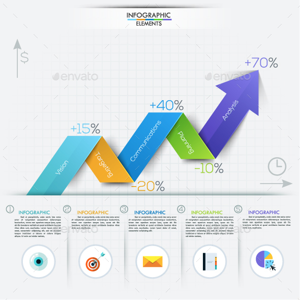 Modern Infographic Paper Arrows Template - Infographics