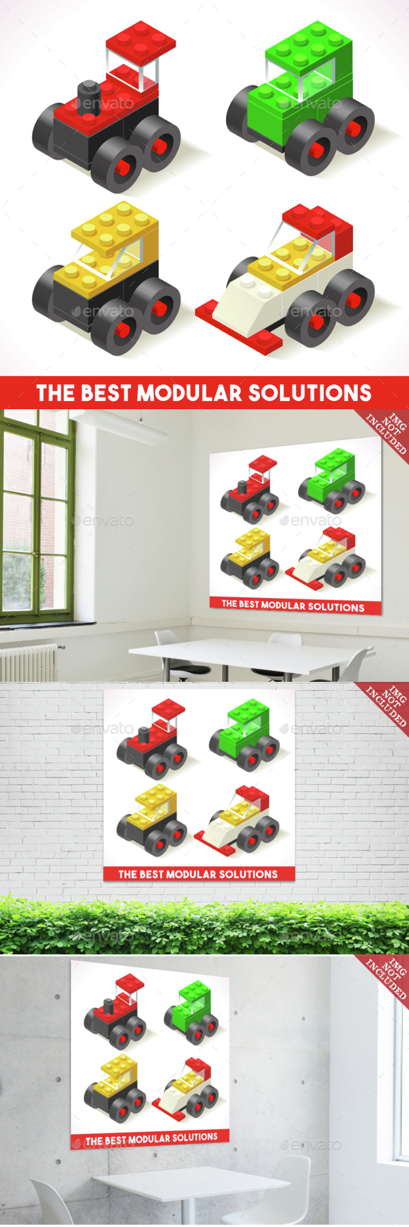 Toy Block Cars Isometric - Retro Technology