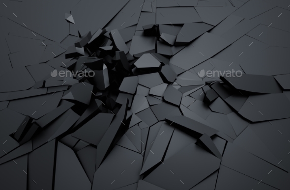 Abstract 3D Rendering Of Cracked Surface. - 3D Backgrounds