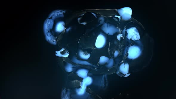 Dark Black and White Macro Paint Particles And Glossy Drops Bursting On Otherworldly Terrain alt