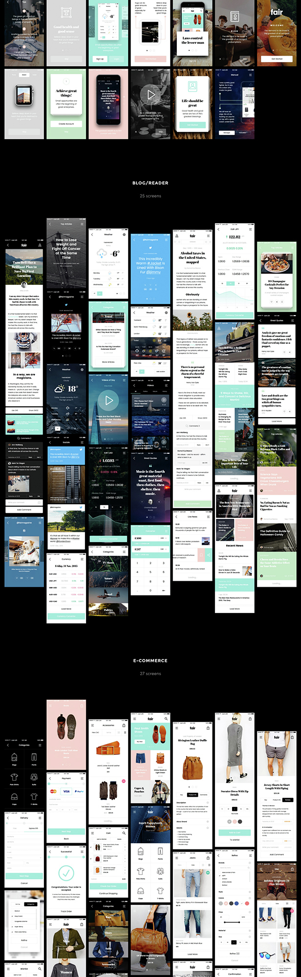 Fair UI Kit - 140+ iOS screens