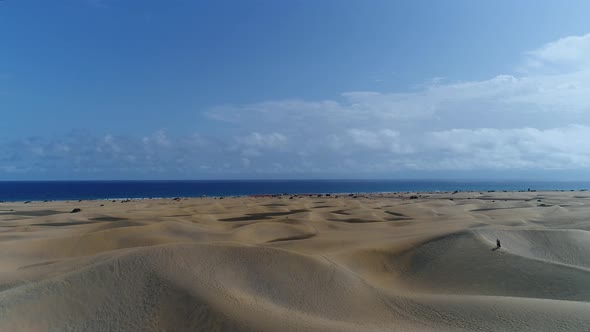 Aerial footage of Gran Canaria Playa Del Ingles Beach Resort