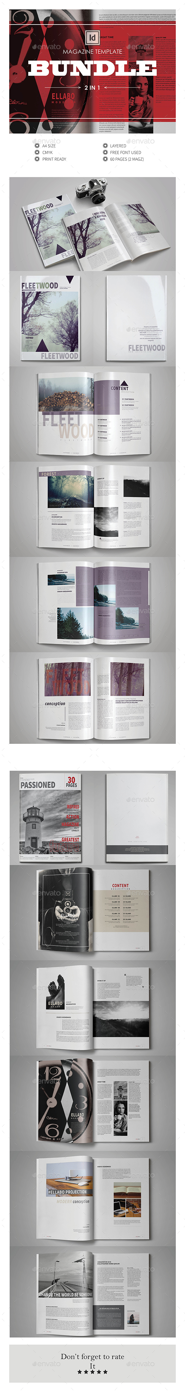 Multipurpose InDesign Magazine Template Bundle V.4 - Magazines Print Templates