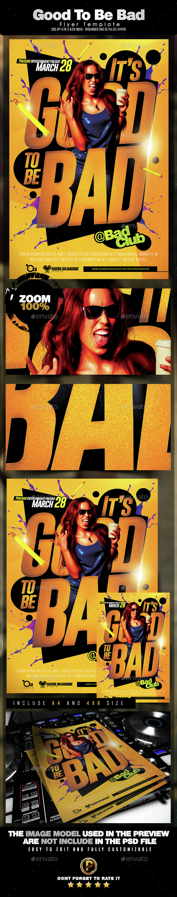 Good To Be Bad Flyer Template - Clubs & Parties Events